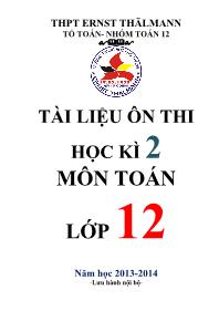 Tài liệu ôn thi học kì 2 môn Toán lớp12